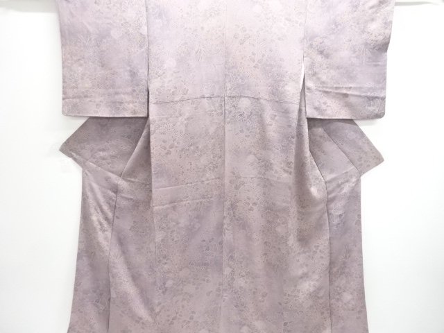 JAPANESE KIMONO / CHIRIMEN FABRIC / FLORAL PATTERN KOMON